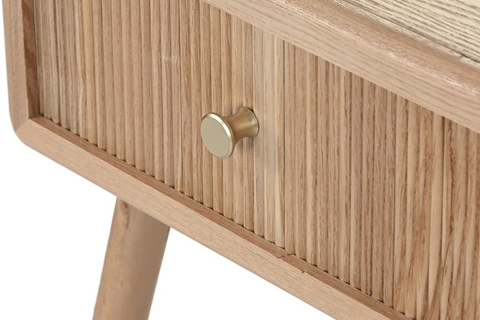DKD Home Decor Mesita de Noche de Pino y MDF con 1 Cajón - Natural