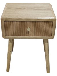 DKD Home Decor Mesita de Noche de Pino y MDF con 1 Cajón - Natural