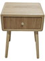 DKD Home Decor Mesita de Noche de Pino y MDF con 1 Cajón - Natural