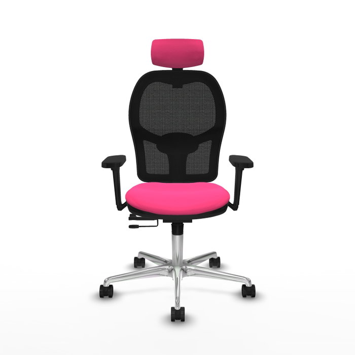 PIQUERAS Y CRESPO Silla de oficina Jorquera con mecanismo Sincro/Traslack Rosa y Negro