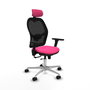 PIQUERAS Y CRESPO Silla de oficina Jorquera con mecanismo Sincro/Traslack Rosa y Negro