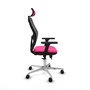 PIQUERAS Y CRESPO Silla de oficina Jorquera con mecanismo Sincro/Traslack Rosa y Negro