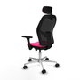 PIQUERAS Y CRESPO Silla de oficina Jorquera con mecanismo Sincro/Traslack Rosa y Negro