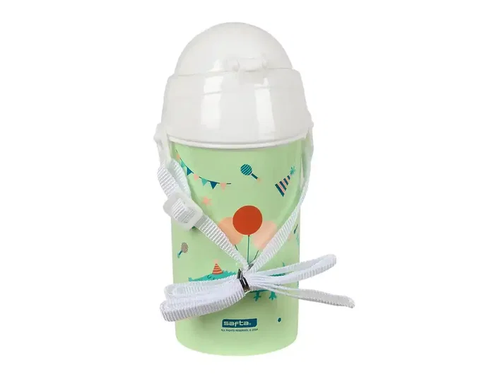 Safta Botella Preescolar Fiesta 500ml con Apertura Automática y Pajita Safta Botella Preescolar Fiesta 500ml con Apertura Automática y Pajita