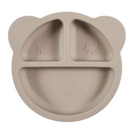 Tom et Zoe Plato Silicona Oso Gris Compartimentado Infantil Puericultura Ø 20 cm