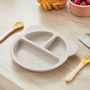 Tom et Zoe Plato Silicona Oso Gris Compartimentado Infantil Puericultura Ø 20 cm