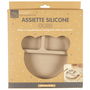 Tom et Zoe Plato Silicona Oso Gris Compartimentado Infantil Puericultura Ø 20 cm