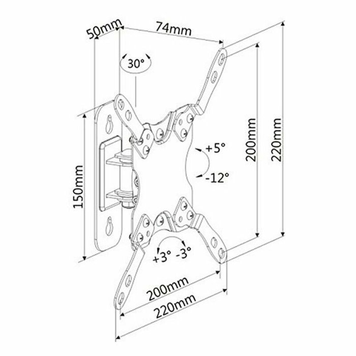 Ewent EW1520 Soporte de Pared para TV con Movimiento Completo, Negro Ewent EW1520 Soporte de Pared para TV con Movimiento Completo, Negro