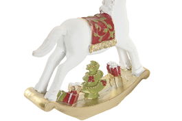 DKD Home Decor Figura Navidad Fantasia Caballo Resina 3.5 x 14 x 14 cm (2 Unidades)