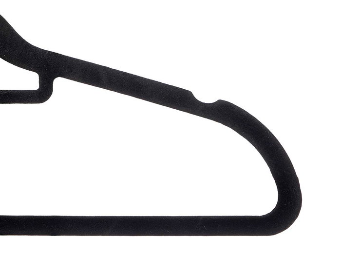 KIPIT Set de 20 Perchas Flocadas Negras