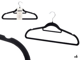 KIPIT Set de 20 Perchas Flocadas Negras