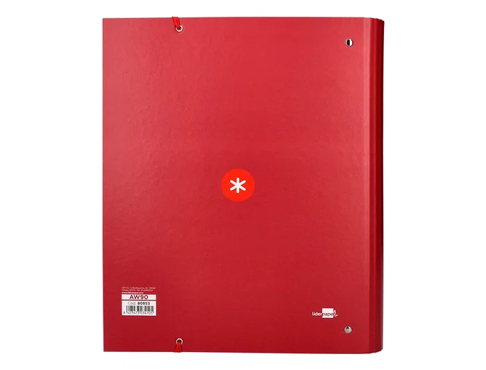 Antartik Carpeta A4 con Recambio Cuadro 5mm, 4 Anillas Redondas 40mm con Solapa, Color Frambuesa