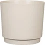 GARDEN ID 693682 Maceta redonda plana exterior o interior Ø 25 cm 7 litros Altura 22 cm Color blanco cálido