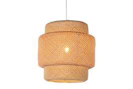 DKD Home Decor Lámpara de Techo de Bambú Marrón Claro 50x50x55 cm