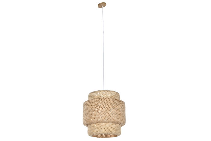 DKD Home Decor Lámpara de Techo de Bambú Marrón Claro 50x50x55 cm