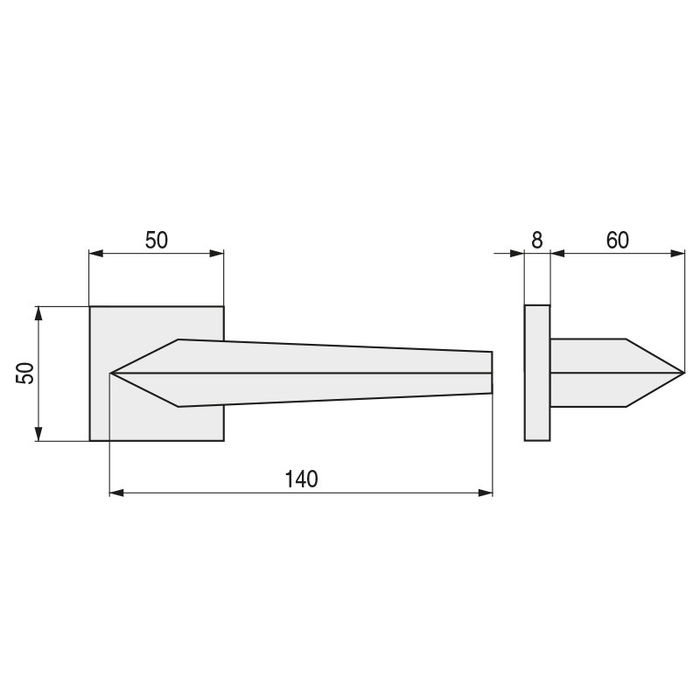 GROEL Roseta Cuadradas Laton 50X50 Cromo