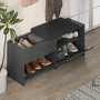Hanah Home Zapatero Bench Antracita 120.3 cm Ancho x 51 cm Alto x 40.5 cm Profundidad | Organización y Diseño