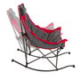 Aktive Silla mecedora plegable camping gris y roja con cojín y bolsillos