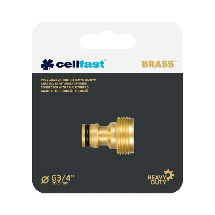 Cellfast Conector roscado macho de latón ¾ pulg Cellfast Conector roscado macho de latón ¾ pulg
