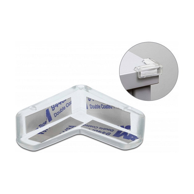 DeLOCK Protector de bordes autoadhesivo 40 x 40 x 13 mm transparente