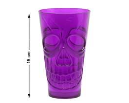 Vaso Morado Con Relieve De Calavera De 15x9 cm Para Fiestas Temáticas Halloween Y Góticas