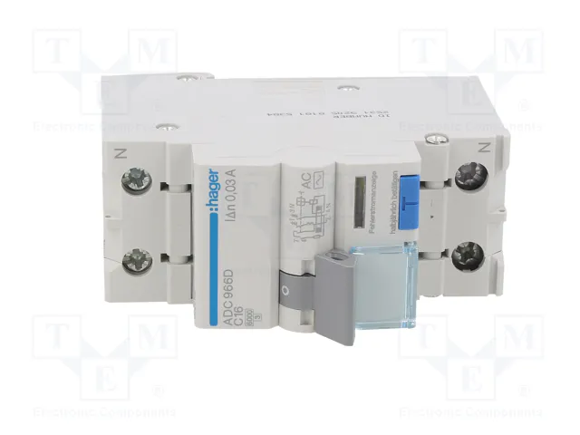 HAGER RCBO 16A 30mA 240VAC 1+N HAGER RCBO 16A 30mA 240VAC 1+N