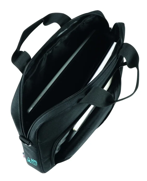 Mobilis Maletín The One para Portátil 14-16" Negro, Poliéster Reciclado 30%, Resistente al Agua y Golpes, Tirante para Hombro, Cremallera