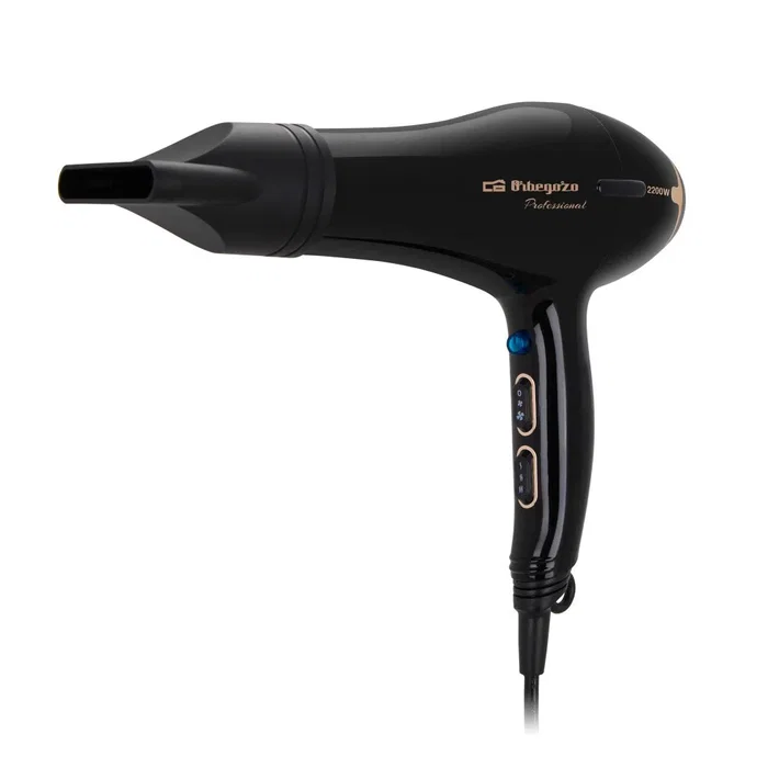 Orbegozo SE 2206 Secador de Pelo Profesional, 2200W, 2 Velocidades y 3 Temperaturas, con Función Aire Frío, Filtro Extraíble y Cable 2.3m, Negro