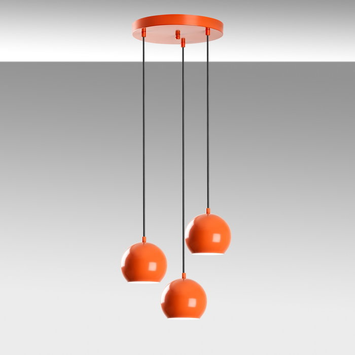 Opviq Lámpara de Araña Metálica Naranja 15 cm Diámetro, Altura Ajustable 45-111 cm Opviq Lámpara de Araña Metálica Naranja 15 cm Diámetro, Altura Ajustable 45-111 cm