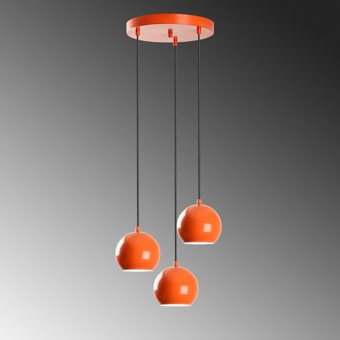 Opviq Lámpara de Araña Metálica Naranja 15 cm Diámetro, Altura Ajustable 45-111 cm Opviq Lámpara de Araña Metálica Naranja 15 cm Diámetro, Altura Ajustable 45-111 cm