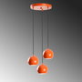 Opviq Lámpara de Araña Metálica Naranja 15 cm Diámetro, Altura Ajustable 45-111 cm