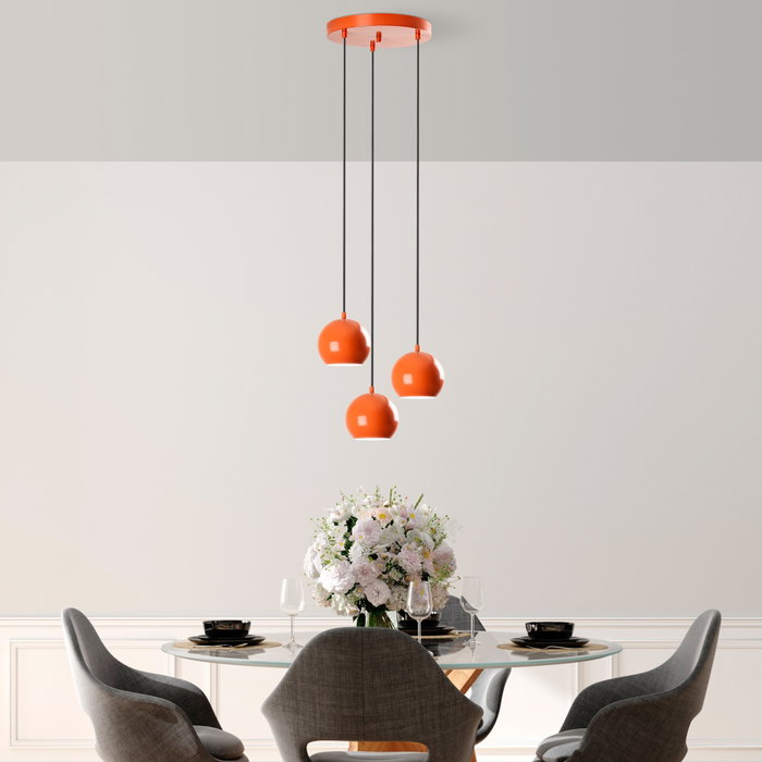 Opviq Lámpara de Araña Metálica Naranja 15 cm Diámetro, Altura Ajustable 45-111 cm Opviq Lámpara de Araña Metálica Naranja 15 cm Diámetro, Altura Ajustable 45-111 cm