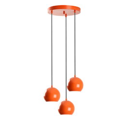 Opviq Lámpara de Araña Metálica Naranja 15 cm Diámetro, Altura Ajustable 45-111 cm