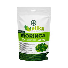 ELIKAFOODS Moringa Oleifera 120 Comprimidos - Complemento Alimenticio con Vitaminas A, B, C, D, E, K y Minerales (Calcio, Hierro, Zinc)