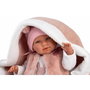 Llorens Muñeca recién nacida Mimi con Capazo Rosa Tacto Suave 40 cm Cuerpo Tela