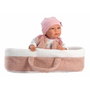Llorens Muñeca recién nacida Mimi con Capazo Rosa Tacto Suave 40 cm Cuerpo Tela
