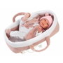 Llorens Muñeca recién nacida Mimi con Capazo Rosa Tacto Suave 40 cm Cuerpo Tela