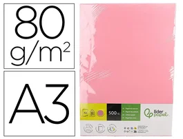 Liderpapel Papel de color Rosa Din A3 80 g, 500 hojas