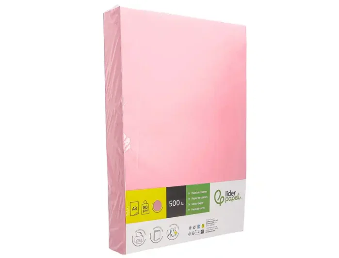 Liderpapel Papel de color Rosa Din A3 80 g, 500 hojas