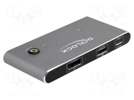 DeLOCK Conmutador KVM USB-C™ a DisplayPort 8K 30 Hz con USB 2.0