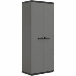 Keter Armario de almacenamiento alto KIS Più - 68 x 39 x 166 cm - gris antracita y negro