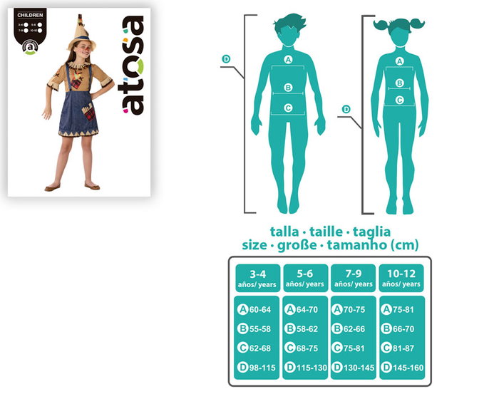 Disfraz de Espantapájaros del Mago de Oz para Niña 3-4 Años - Con Sombrero de Punta y Vestido Corto de Fantasía