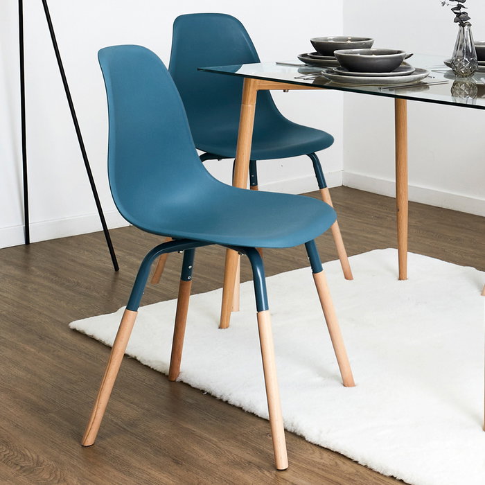 Home Deco Factory Silla Phenix Azul Canard Estilo Escandinavo