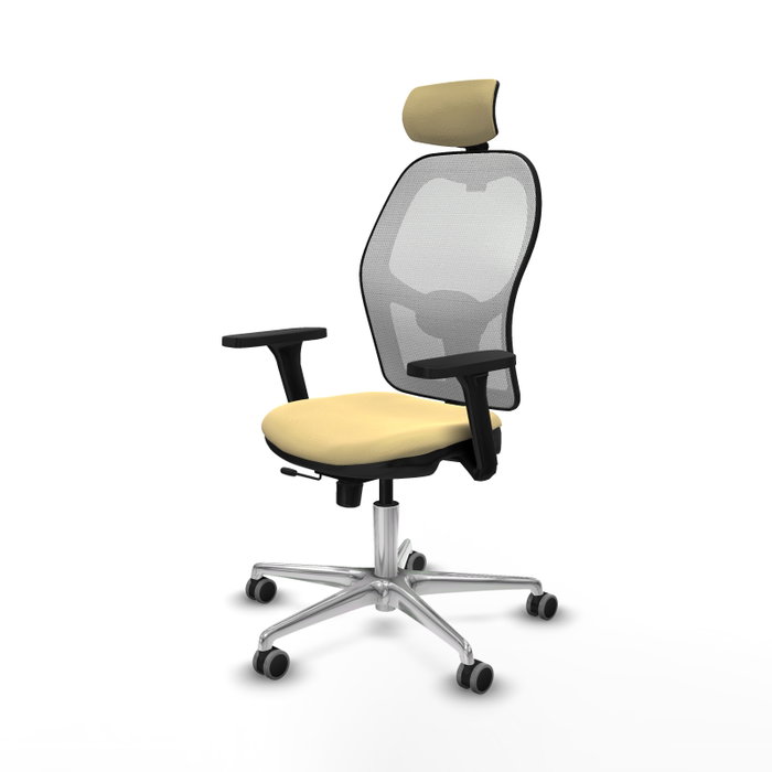 PIQUERAS Y CRESPO Silla de oficina Jorquera con mecanismo Sincro/Traslack Crema y Blanco PIQUERAS Y CRESPO Silla de oficina Jorquera con mecanismo Sincro/Traslack Crema y Blanco