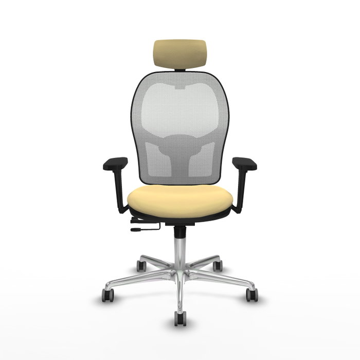 PIQUERAS Y CRESPO Silla de oficina Jorquera con mecanismo Sincro/Traslack Crema y Blanco PIQUERAS Y CRESPO Silla de oficina Jorquera con mecanismo Sincro/Traslack Crema y Blanco