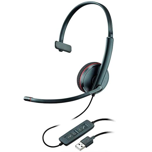 Poly Auriculares de Diadema Monoaural Blackwire C3210 con Micrófono y Control de Volumen, Cable USB-A, Negro Poly Auriculares de Diadema Monoaural Blackwire C3210 con Micrófono y Control de Volumen, Cable USB-A, Negro
