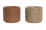 DKD Home Decor Vela Aromática Tropical Beige Terracota Gres Cera 260gr Hojas 12 x 11.5 x 12 cm (4 Unidades)
