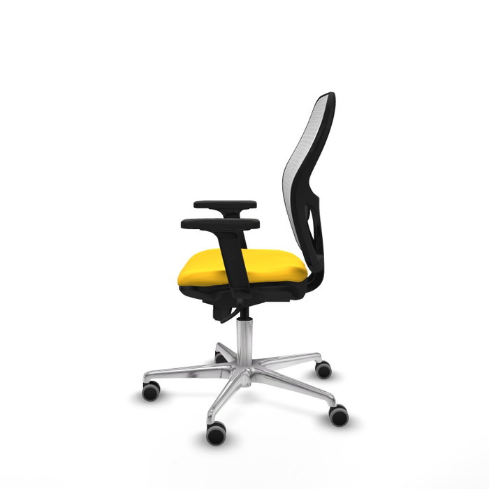 PIQUERAS Y CRESPO Silla de oficina Jorquera con mecanismo Sincro, Amarillo y Blanco