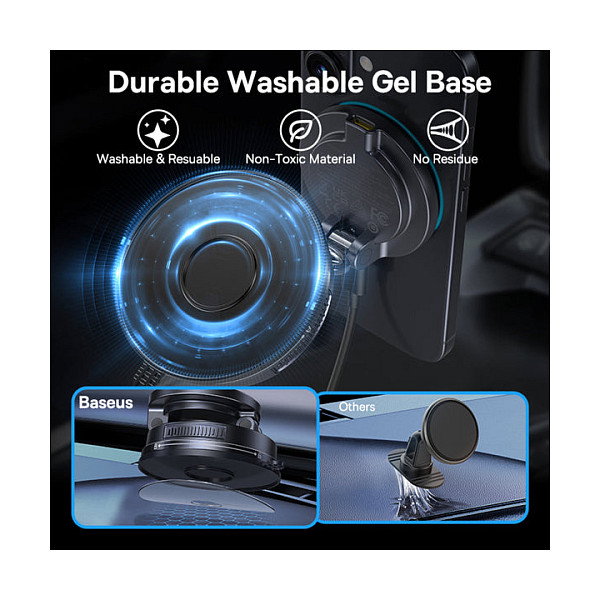 Baseus PrimeTrip VC2 Flex Pro Soporte Magnético para Coche con Carga Inalámbrica Negro Baseus PrimeTrip VC2 Flex Pro Soporte Magnético para Coche con Carga Inalámbrica Negro