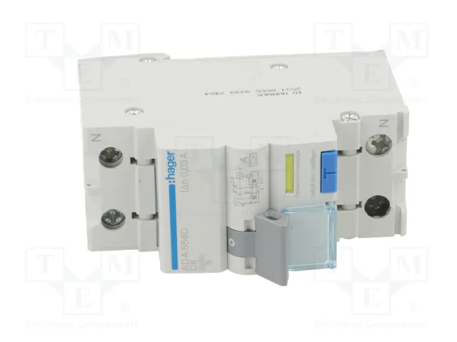 HAGER RCBO Interruptor de diversas marchas 6A 30mA 240VAC 1+N HAGER RCBO Interruptor de diversas marchas 6A 30mA 240VAC 1+N